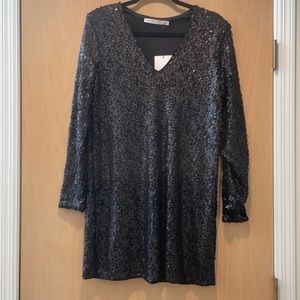 Long sleeve sequin dress